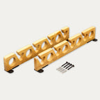 Two wood Stillwater rod rack pieces with mounting screws