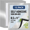 12-pack of silver self-adhesive sign holders for 8.5 x 11-inch letter-size pages