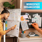 Magnetic label tape used for notes, schedules, and planning on whiteboards and metal boards