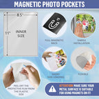 White magnetic sleeve showing letter-size dimensions and short-side loading