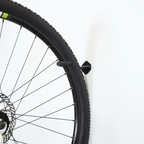 Bike wheel hanging on a Simple Hooks bike hook