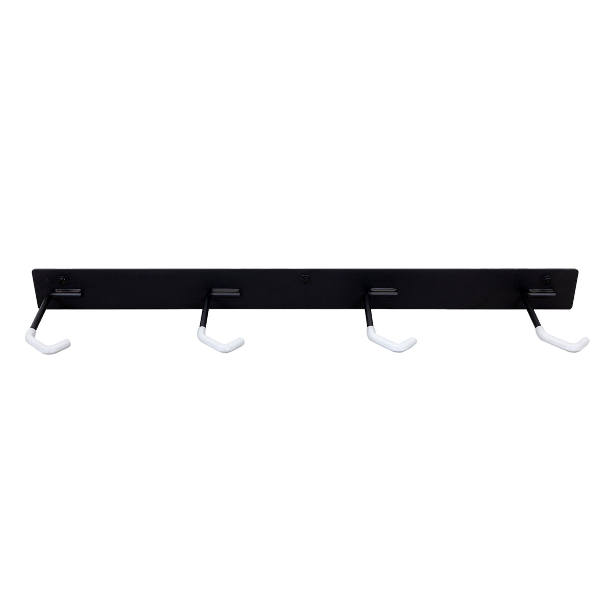 Empty Blackstone 4-bike rail with four rubber-coated hooks