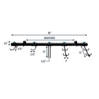 G-Adventure rail dimension drawing with adjustable hook positions