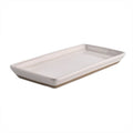 Rectangular cream speckled stoneware tray, 8 x 4 inches