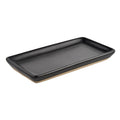 Rectangular matte black stoneware tray, 8 x 4 inches