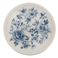 Round ceramic jewelry dish with blue Delft floral pattern