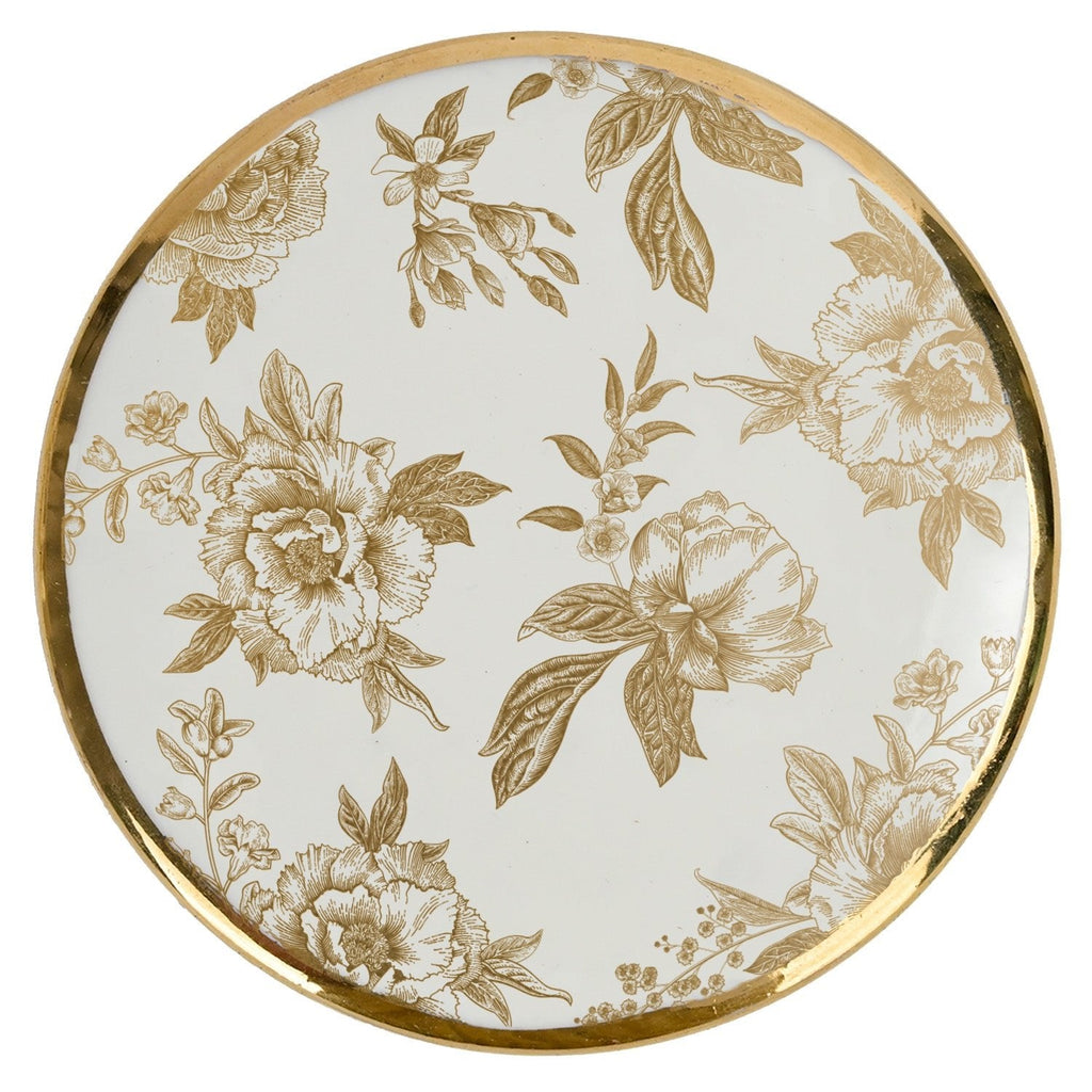 Top of the gold Delft trinket box lid with gold rim