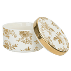 Round ceramic trinket box with lid and gold Delft pattern