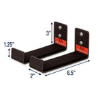 Large minimalist wall hook dimensions: 6.5 in long, 3 in tall, 2 in wide, 1.25 in lip