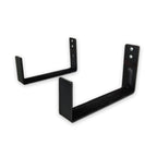 Pair of black 11 x 6 inch minimalist wall hooks