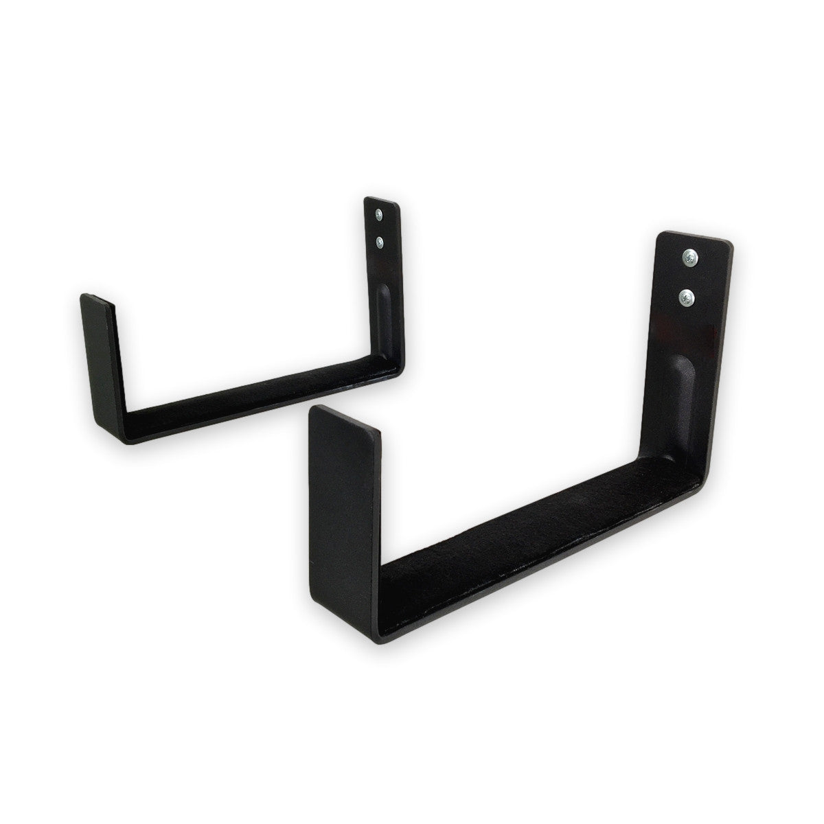 Pair of black 11 x 6 inch minimalist wall hooks