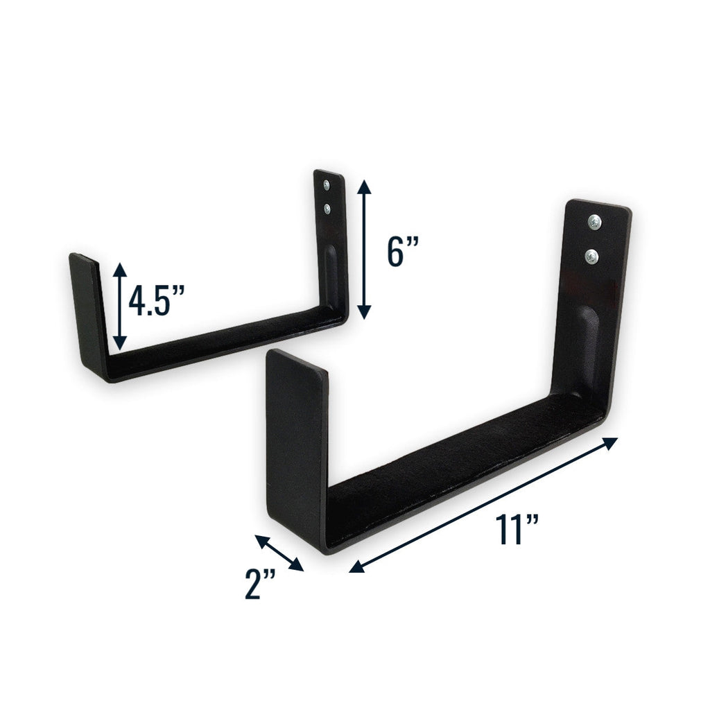 Minimalist wall hook dimensions: 11 in wide, 6 in tall, 4.5 in inner height, 2 in deep
