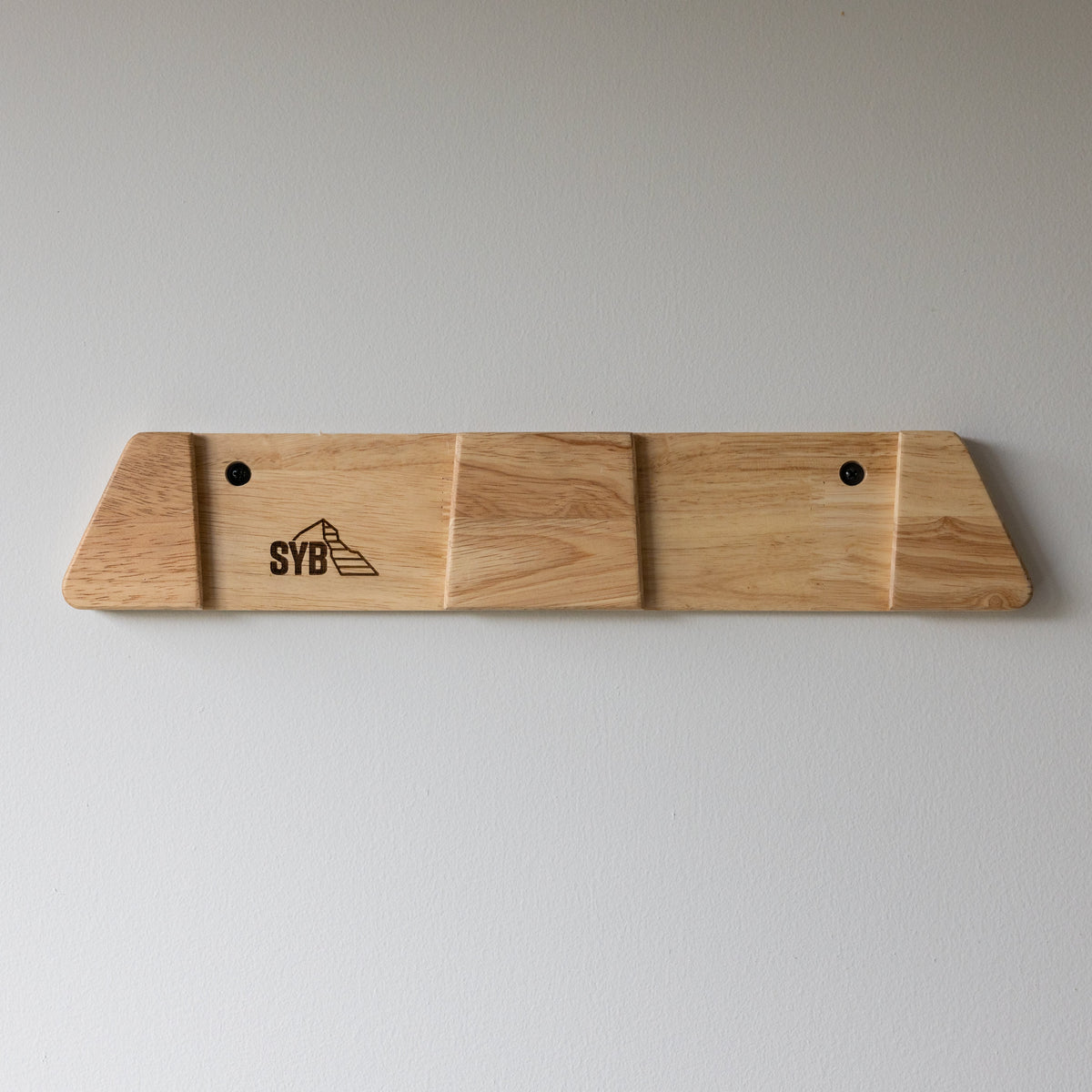 Empty Vail wood ski display rack, large