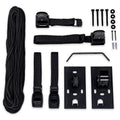 Parts included with the garage hoist: rope, lifting straps, ceiling brackets and hardware