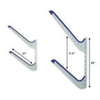 SUP rack arm dimensions: 21 in arms, 11.5 in spacing, 24 in tall