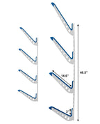 White XSR rack dimensions: 46.5 in tall, 14.6 in arms