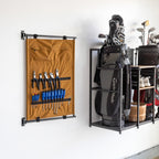 Tan Pivot Panel holding pliers and screwdrivers beside a golf organizer
