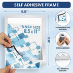 White sign holder size: 8.5 x 11-inch insert, 10.08 x 12.60-inch outer frame
