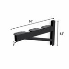 DIY shelf bracket dimensions: 14 in deep, 8.5 in tall, 1 in wide