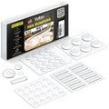 Vellax 104-piece clear self-adhesive cabinet bumper set in assorted round and rectangular shapes