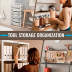 Magnetic label tape used on pantry containers, file boxes, shelves, and tool storage