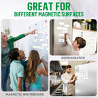 White magnetic labels used on whiteboards and refrigerators