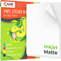 AIVA matte white inkjet printable vinyl, 15 letter-size sheets with peel-off backing
