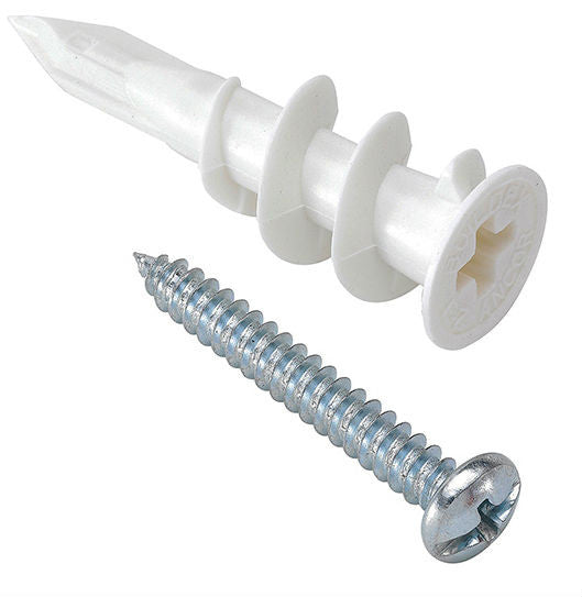 Included wall anchor and mounting screw