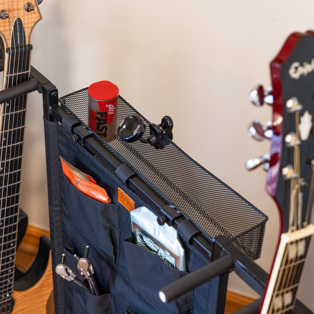 Close-up of the rack storage pouch and top basket