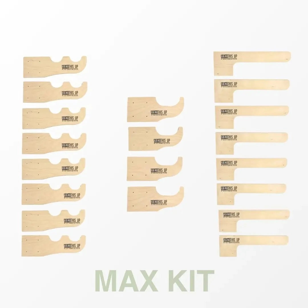 All wood brackets and hooks included in the MAX shed kit