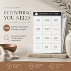 Sheet of 180 white pantry labels; checklist included