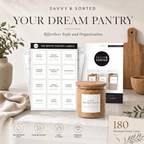 Minimalist pantry labels with a labeled brown sugar jar