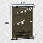 Green Pivot Panel with wrenches; 23.25 in wide, 34.25 in tall, 1.5 in deep