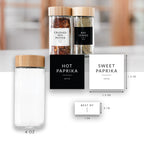Round jar and label sizes: 4 oz jar, 1.3 x 1.3 in spice labels, 1 x 0.5 in best-by label