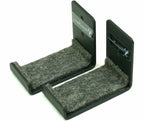 Pair of black medium minimalist wall hooks with felt-lined cradles