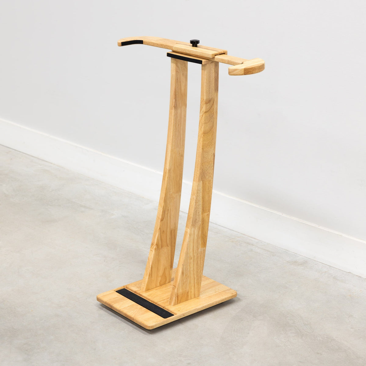 Empty wood SurfStand freestanding surfboard stand