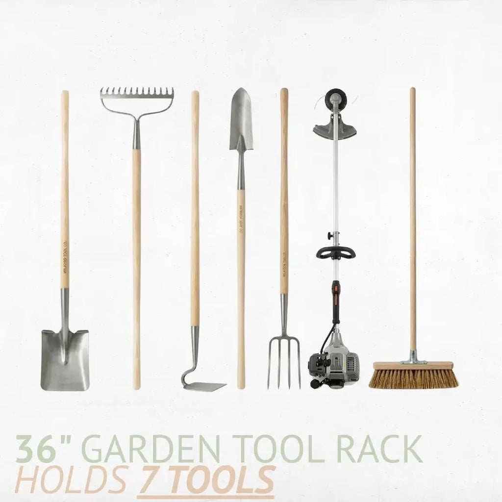 36-inch garden tool rack holds 7 tools
