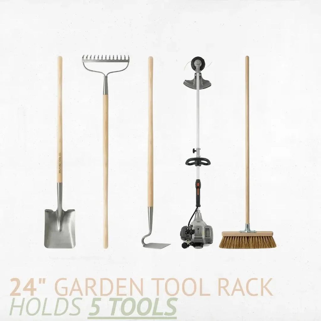 24-inch garden tool rack holds 5 tools