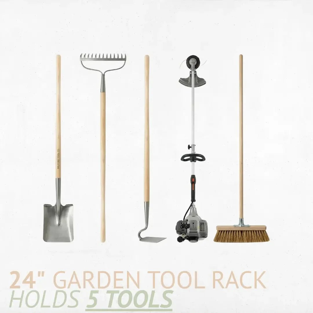 24-inch garden tool rack holds 5 tools