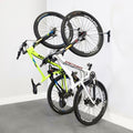 Two bikes hanging on WheelRest wall hooks
